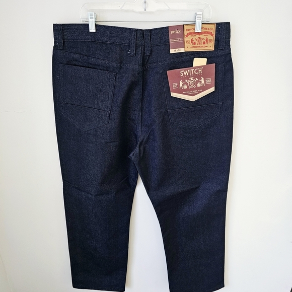 Men's Straight Fit Jeans - Dark Navy - Picture 9 of 9